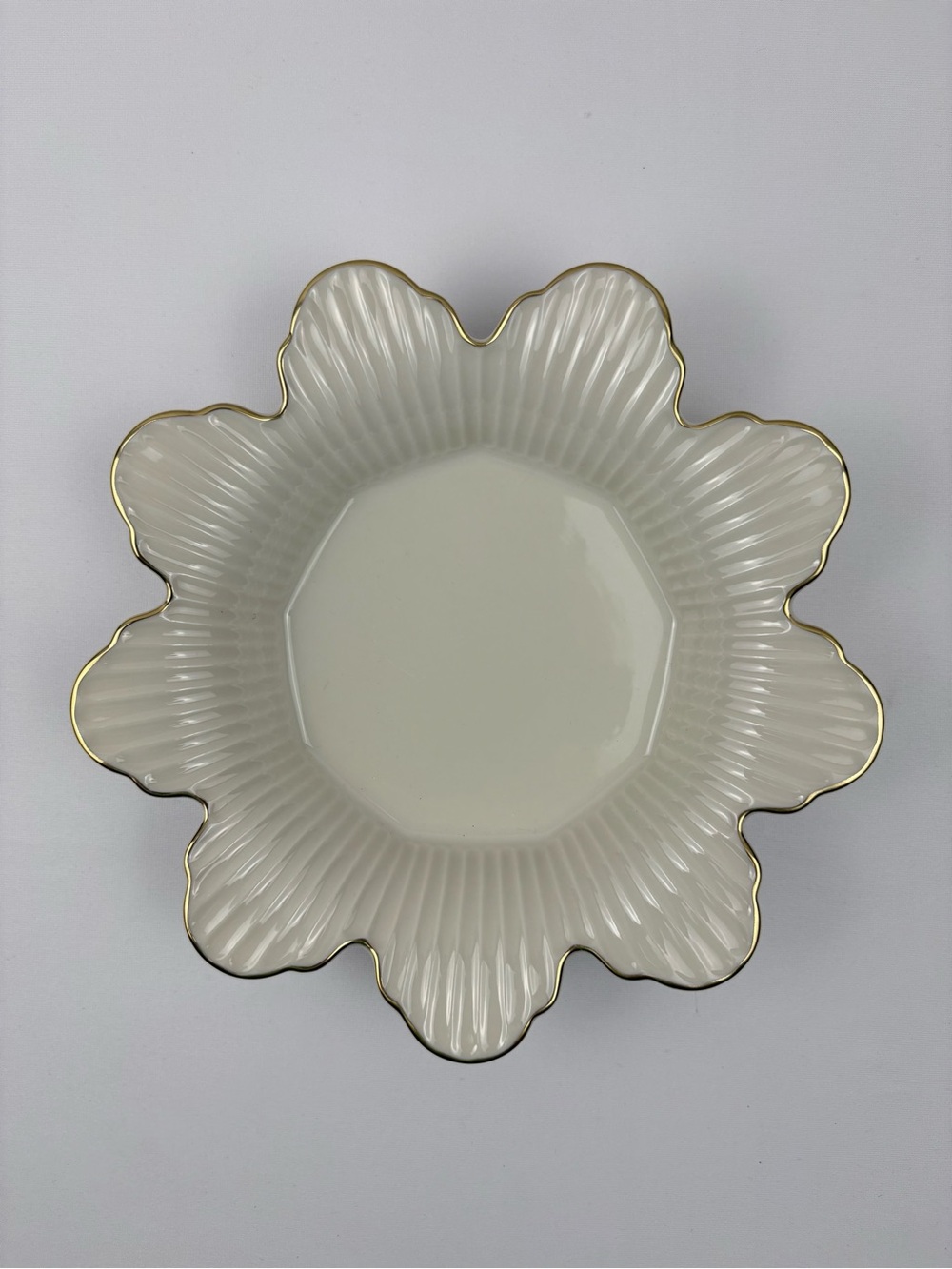 Vintage Lenox Meridian Collection Candy Dish Styled with Flower Petal Silhouette - Picture 2 of 3